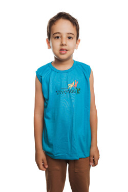 Camiseta Cavada Azul Turqueza