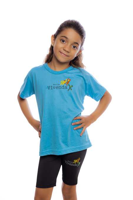 Camiseta Manga curta Azul Turquesa