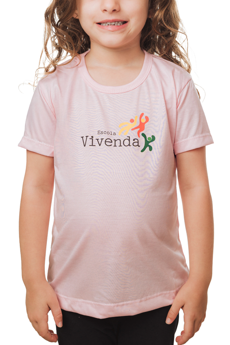 Camiseta Manga curta Rosa Bebê