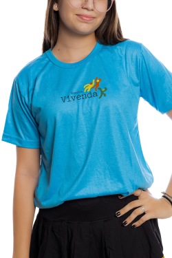 Camiseta Manga curta Azul Turquesa