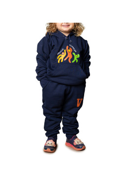 Conjunto de moletom Azul Marinho.